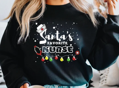 Santa&#39;s Favorite Nurse Sweatshirt