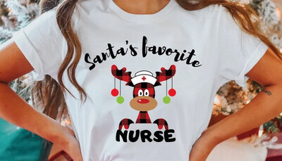 Santa&#39;s Favorite Nurse Shirt