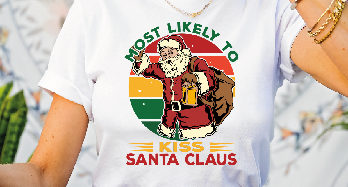 Most Likely To Kiss Santa Claus Shirt