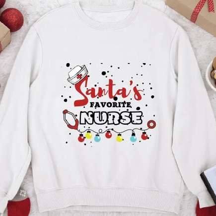 Balloon Santa&#39;s Favorite Nurse Sweatshirt