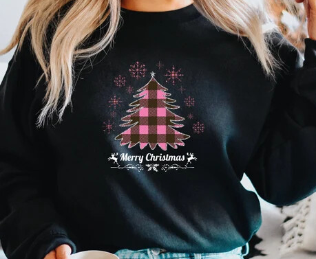 Unisex Christmas Pink Tree Sweatshirt