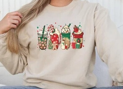 Unisex Christmas Coffee Design Sweatshirt