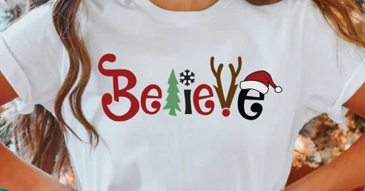 Family Deer and Hat Believe Christmas Shirt