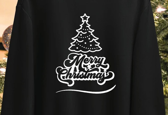 Unisex Merry Christmas Tree Design Sweatshirt