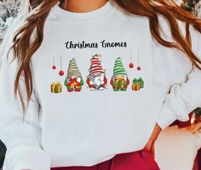 Unisex Christmas Gnomes Design Sweatshirt