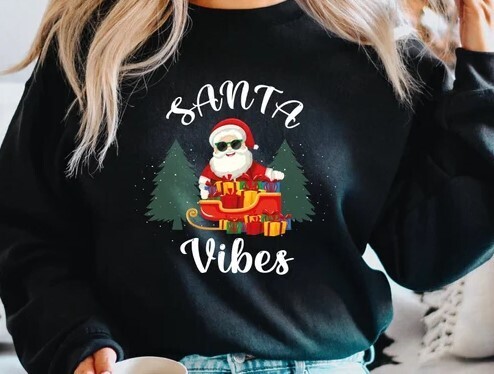 Unisex Santa Vibes Design Sweatshirt