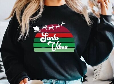 Unisex Santa Vibes Christmas Sweatshirt Unisex Santa Vibes Christmas Sweatshirt