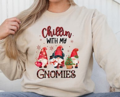 Gnome Sweatshirt Tree Design Christmas