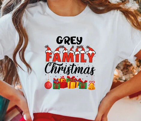 Unisex Grey Family Christmas Shirt