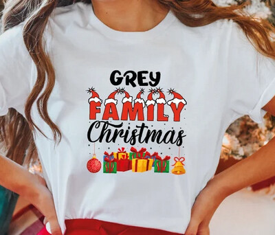 Unisex Grey Family Christmas Shirt