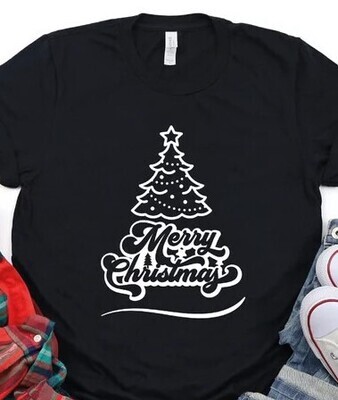 Merry Christmas Tree Design Family Shirt
