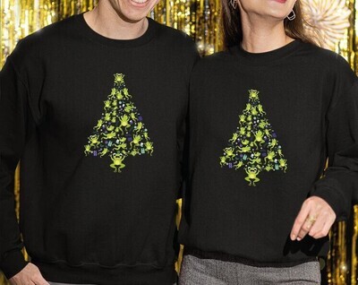 Frog Christmas Ornament Tree Sweatshirt