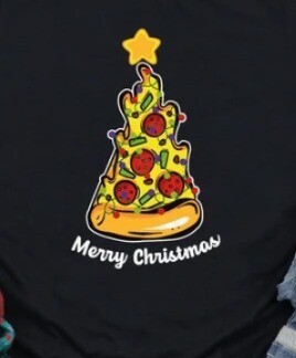 Unisex Pizza Design Merry Christmas Shirt
