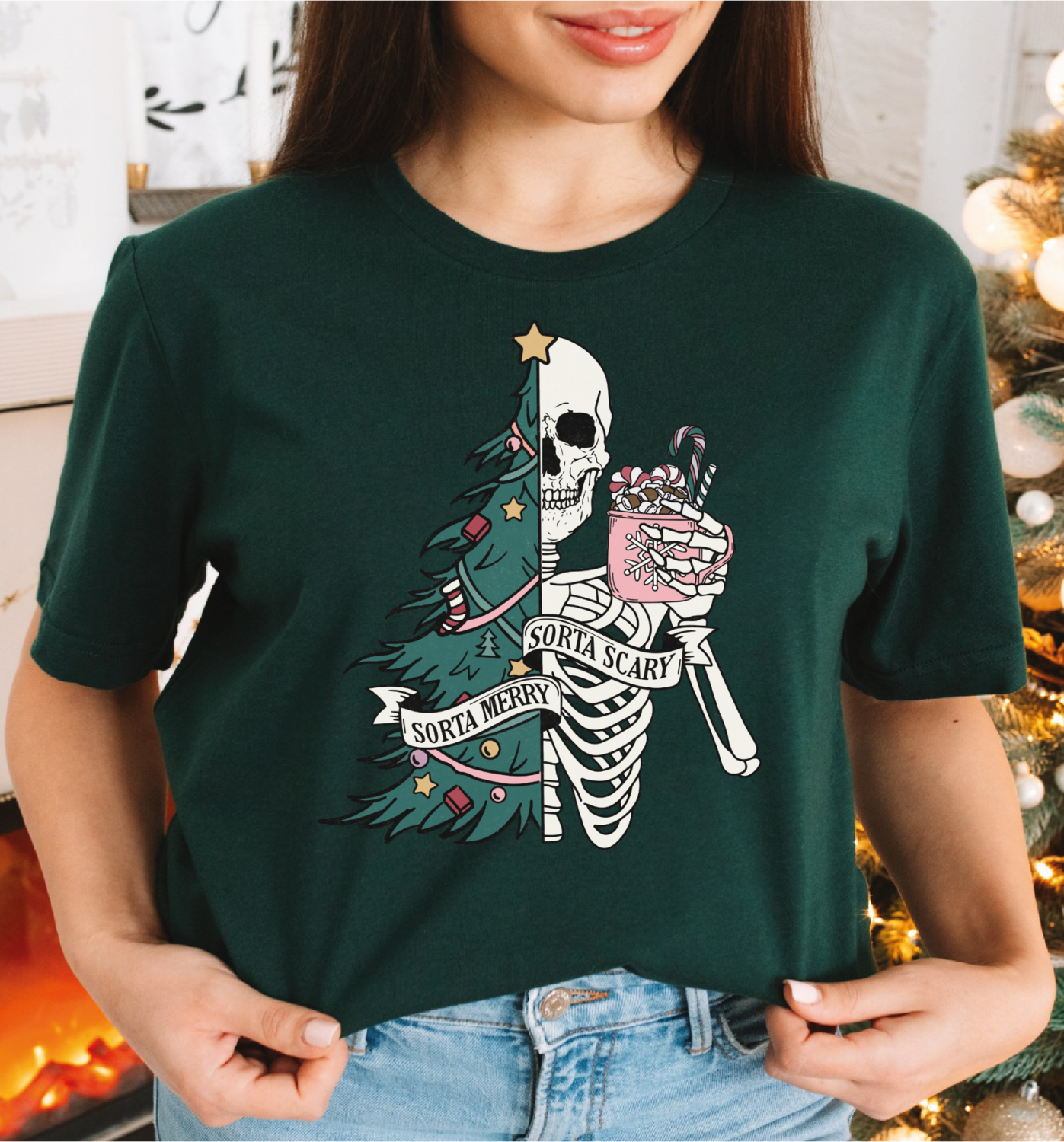 Sorta Merry Sorta Scary Christmas Tshirt