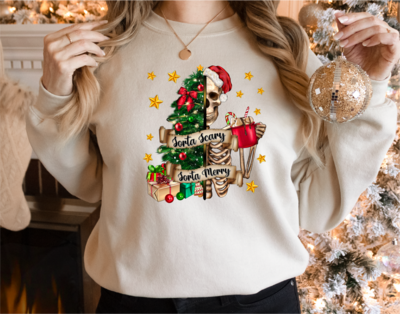 Sorta Merry Sorta Scary Sweatshirt, Funny Christmas Sweatshirt,