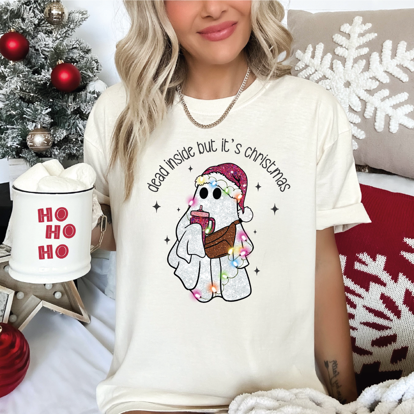 Comfort Colors Boo Jee Christmas Shirt, Dead Inside But It’s Christmas Boojee Shirt, Cute Christmas Comfort Colors Shirt