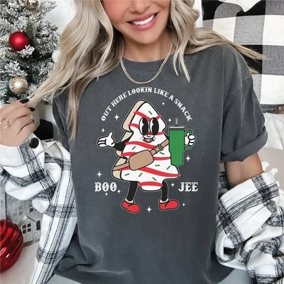 Comfort Colors Boo Jee Christmas Shirt, Boojee Out Here Lookin Like A Snack Shirt