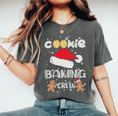 Christmas Baking Crew Comfort Colors Shirt, Christmas Baking Gift, Women's Xmas Shirt, Cookie Baking Crew Shirt