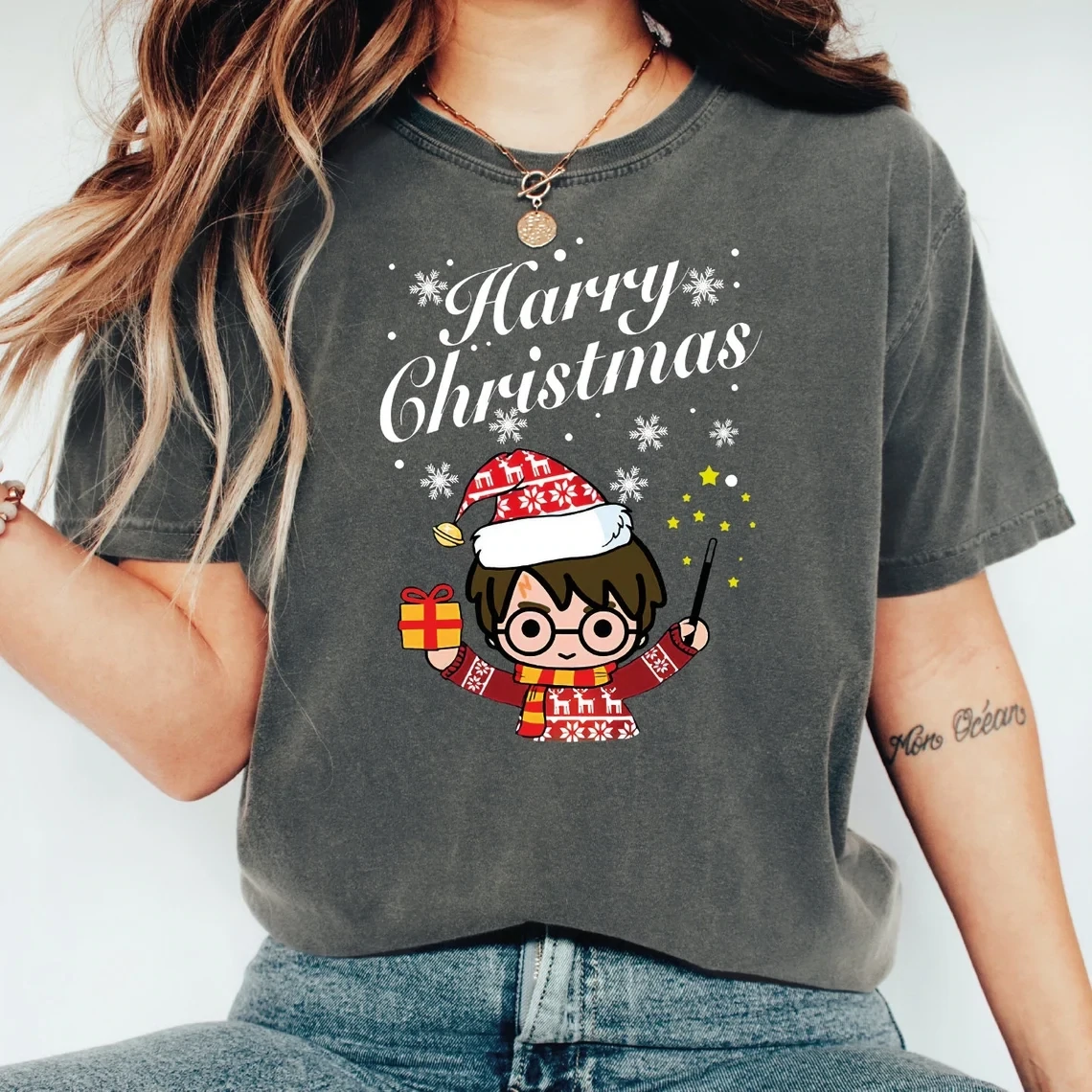 Wizard Christmas Shirt, Merry Christmas Shirt, Comfort Colors T-Shirt, Christmas Gift For Magic Lovers, Wizard Wand Shirt