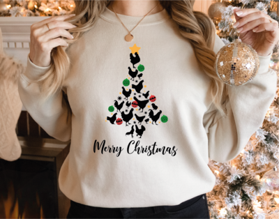Christmas Chicken Tree Sweatshirt