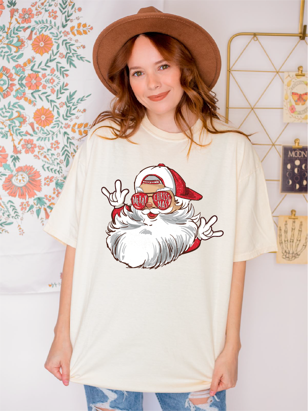 Christmas Santa Face Shirt, Comfort Colors Shirt
