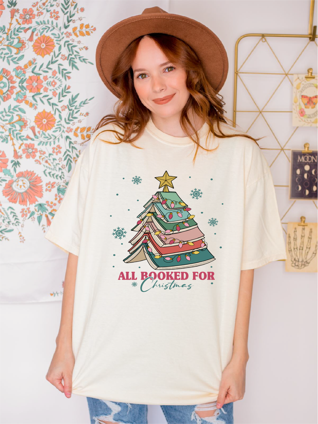 All Booked For Christmas Shirt, Comfort Colors Shirt