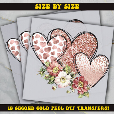 Rose Gold Hearts Ready To Press