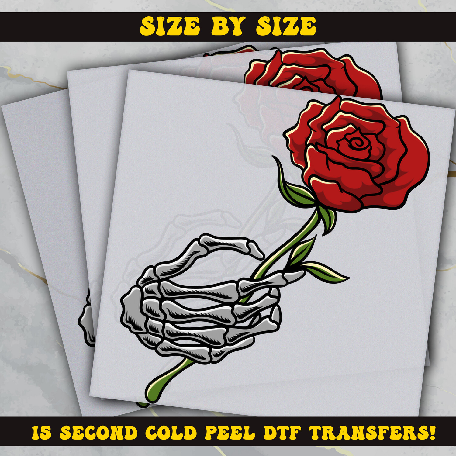 Valentine Skull Hand, DTF Ready To Press
