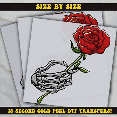 Valentine Skull Hand, DTF Ready To Press