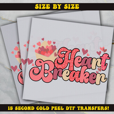 Heart Broken  Valentines Day,  DTF Ready To Press