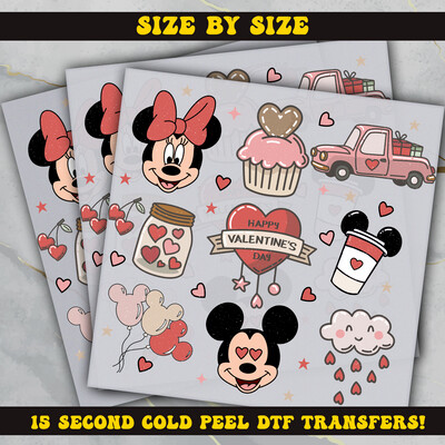Disney Happy  Valentines Day,  DTF Ready To Press