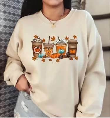 Fall Latte Sweatshirt, Pumpkin Spice Latte Sweatshirt, Coffee Lover Gift