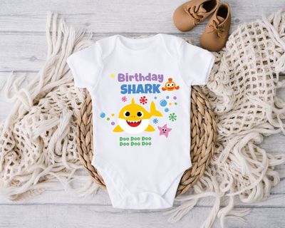 Custom Birthday Shark Unisex Onesie Toddler Boy Shirt