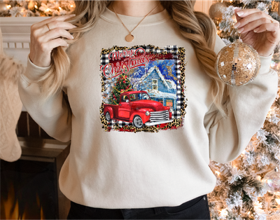 Merry Christmas Red Truck Sweatshirt