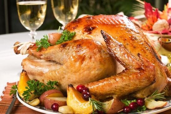 OVEN BAKED TURKEY with apples and  cranberries
