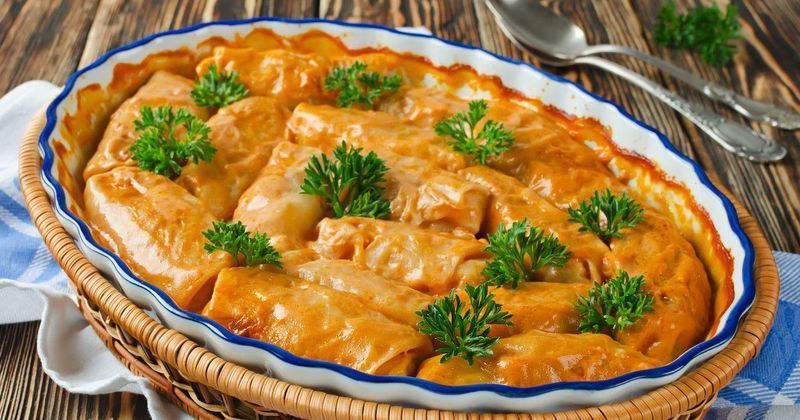 Homemade stuffed cabbage rolls
