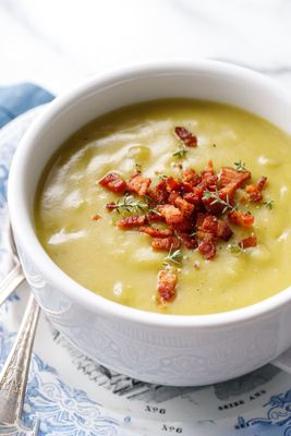 Split Pea cream Soup with bacon