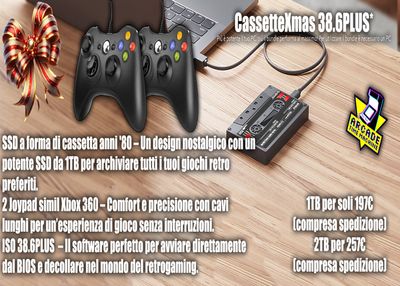 🎅 SalvaNatale 🎄 Porta il retro gaming a casa tua! Scopri il bundle CassetteXmas 38.6PLUS e inizia a giocare! 6 unità