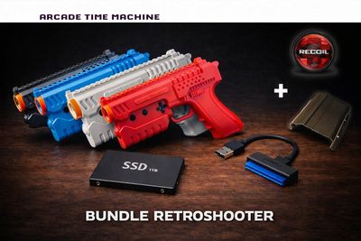 Bundle Lightgun Avanzato – Sinden / RetroShooter  colorazioni:🔵 blu  🔴 rosso ⚫ nero ⚪ grigio 4 unità disponibili