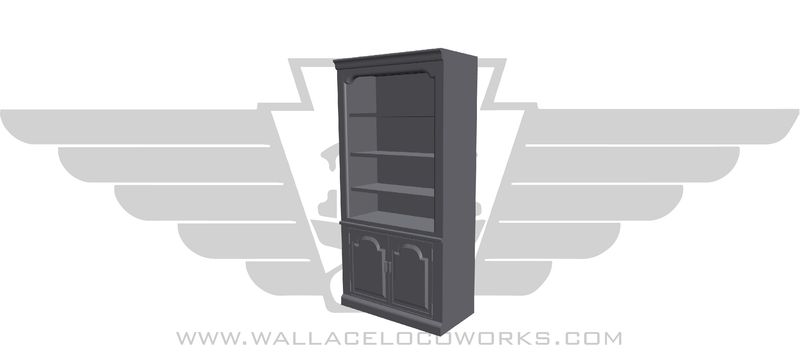HO: Large Bookcase with Cabinets