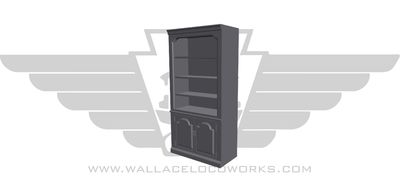 HO: Large Bookcase with Cabinets