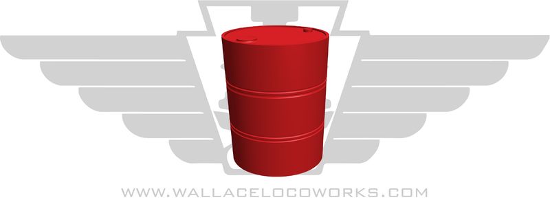 HO: 55 Gallon Drum w/ Bung Red