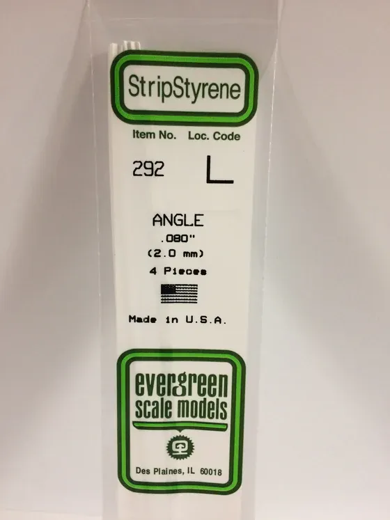 EVERGREEN Strips 292 .080” Angle (4)