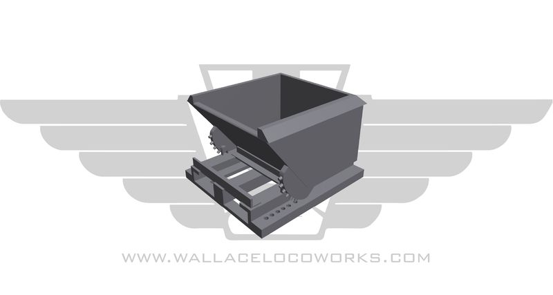 HO: Rotating Dump Bin with forklift base