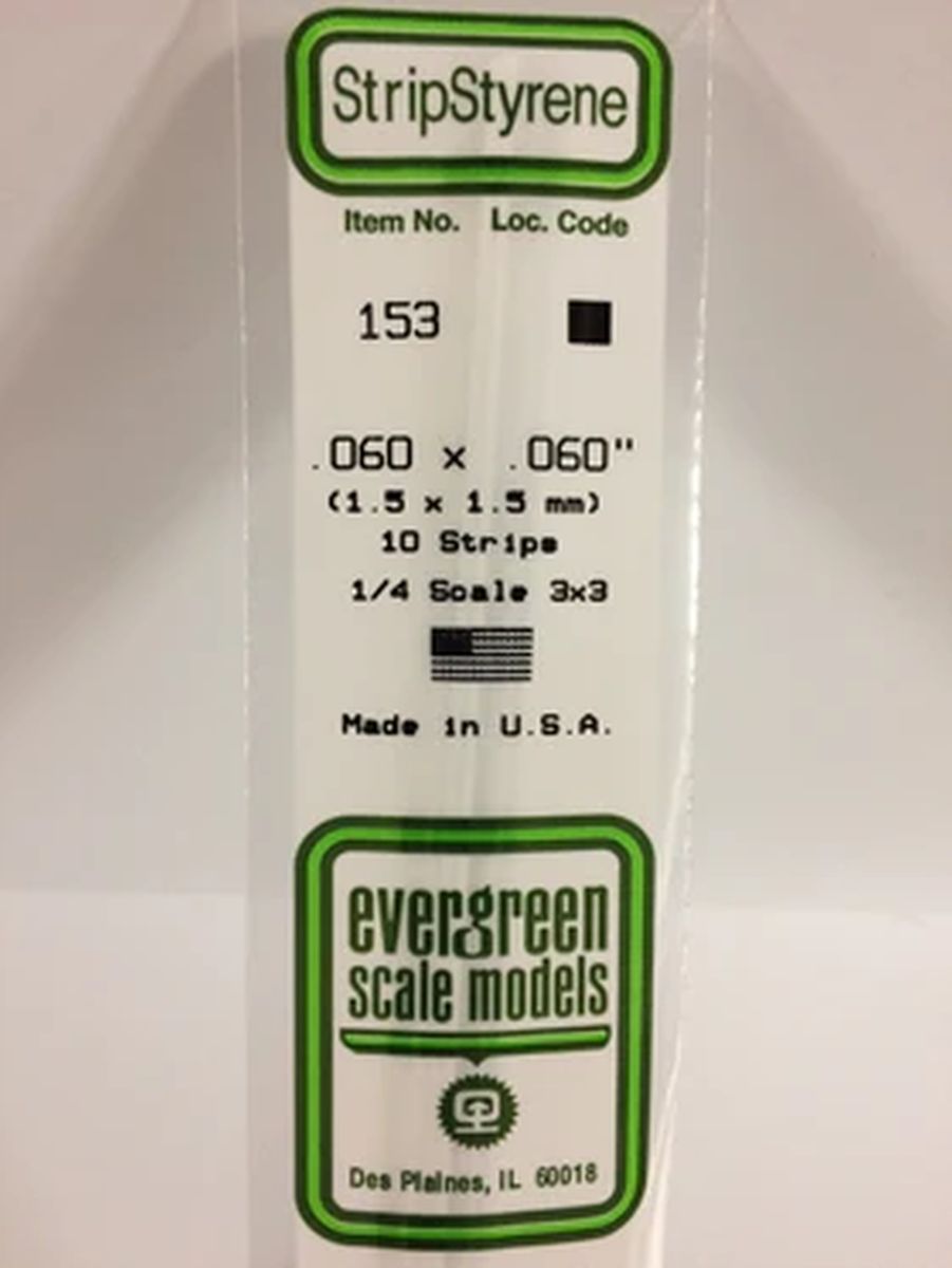 EVERGREEN Strips 153 .060 x .060 (10)