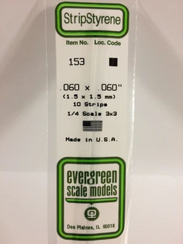 EVERGREEN Strips 153 .060 x .060 (10)