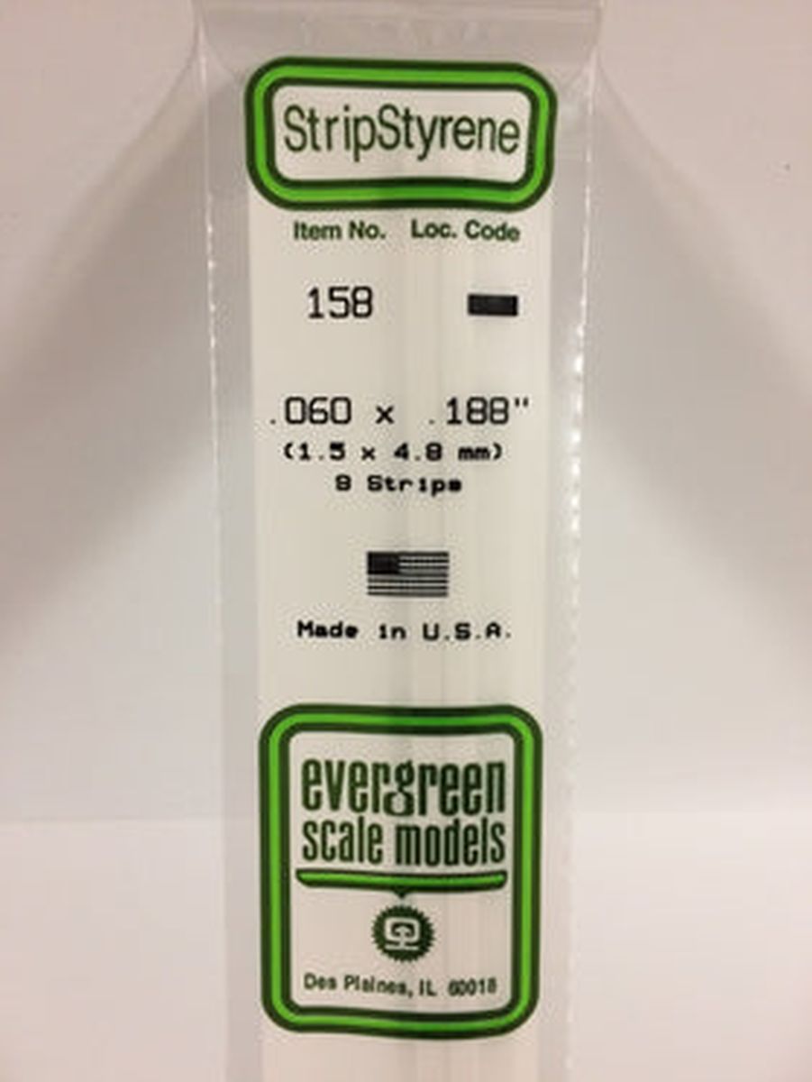EVERGREEN Strips 158 .060 x .188 (10)