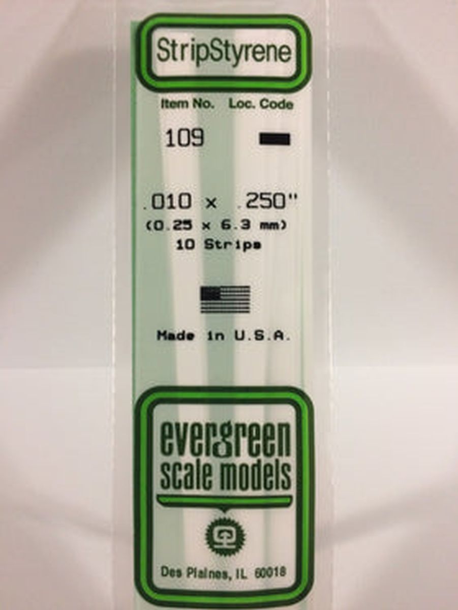 EVERGREEN Strips 109  .010 x 250". (10)