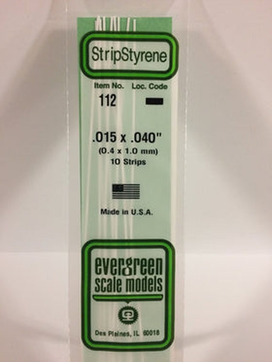 EVERGREEN Strips 112  .015 x 0.40". (10)