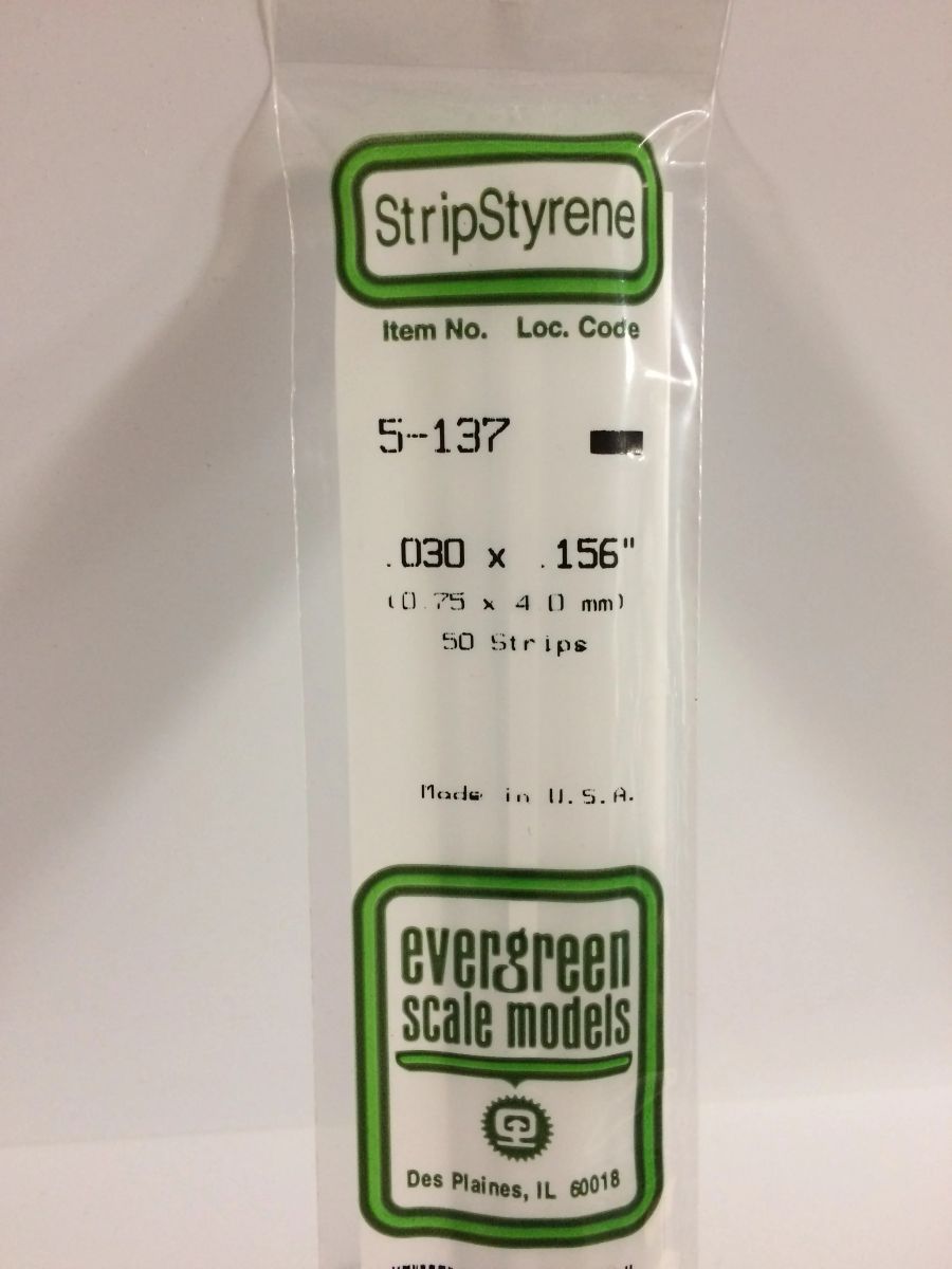 EVERGREEN Strips 137 .030 x .156 (10)